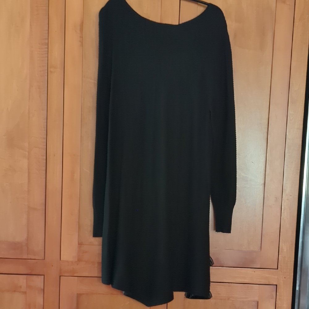 New Tempo Paris Classic Black Long Sleeve Pull On Sweater Dress Small